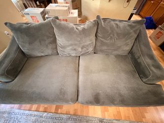 FREE- Gray Fabric Ex-Deep Sofa and matching chair with ottoman