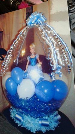 Stuffing in balloons.