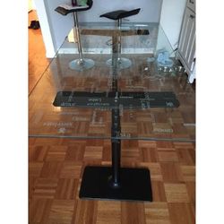 Girl Office Desk - Ikea Vika Glasholm glass desk with Love words In different laguages