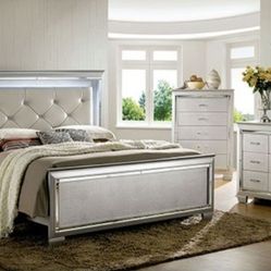 Brand New Silver Mirror 6pc Cal.King Size Bedroom Set
