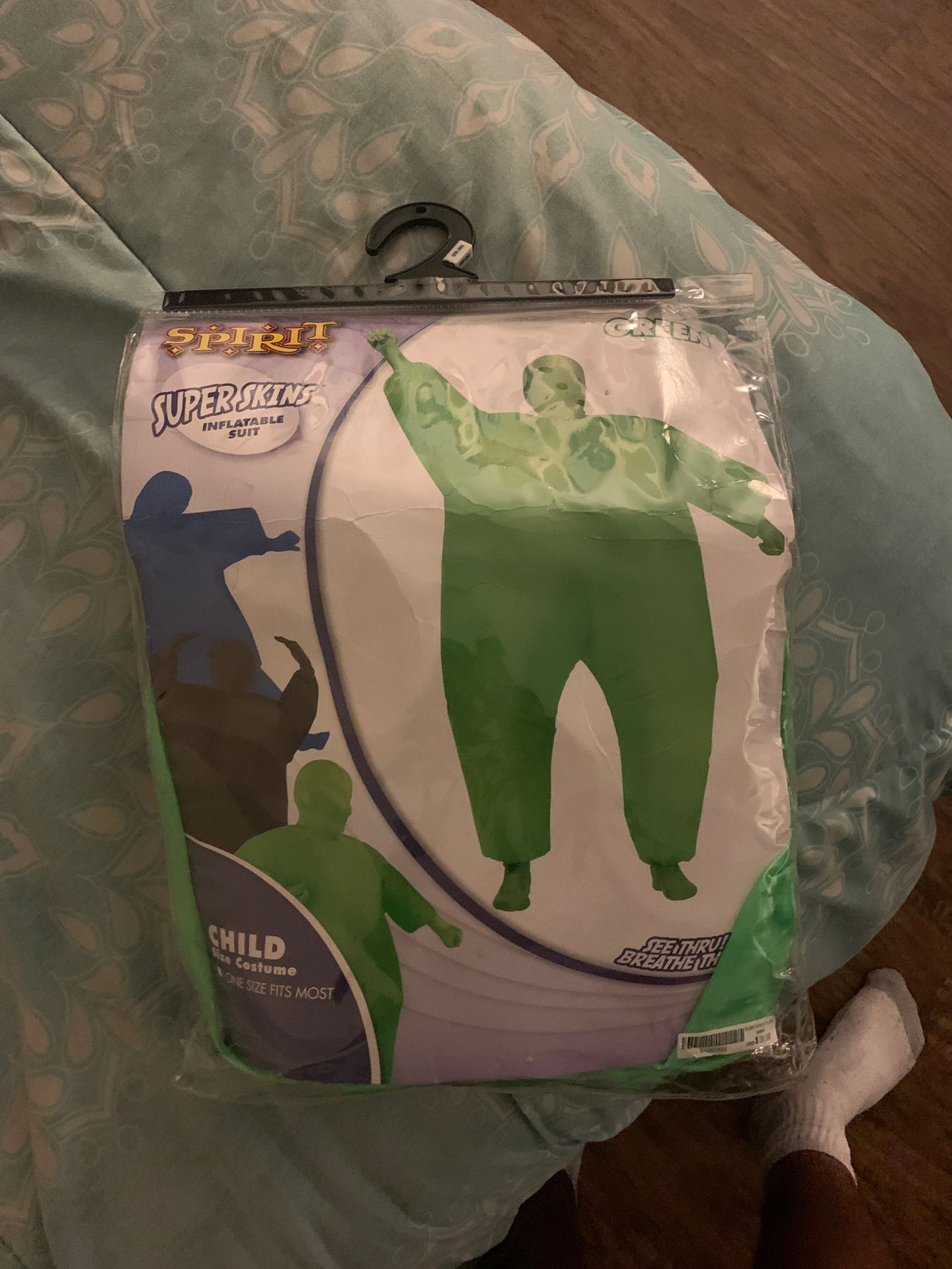 Green inflatable suit