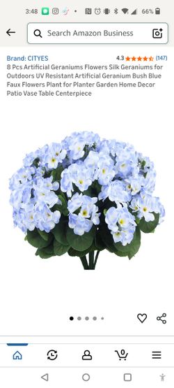 8 PCs Artificial Blue Geranium 