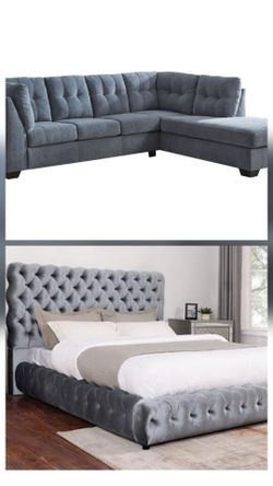 ⚡️Brand new king size platform bedframe and sectional