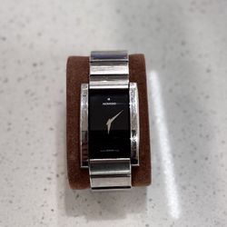 Movado Museum Rectangular Men’s Watch- 84.G4.1450- Black Dial, Stainless Steel