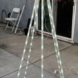 Christmas Decor Tree Lighed Indoors And Outdoors 