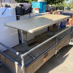 Heavy Duty Long Wooden Table Old School Table, Art Table