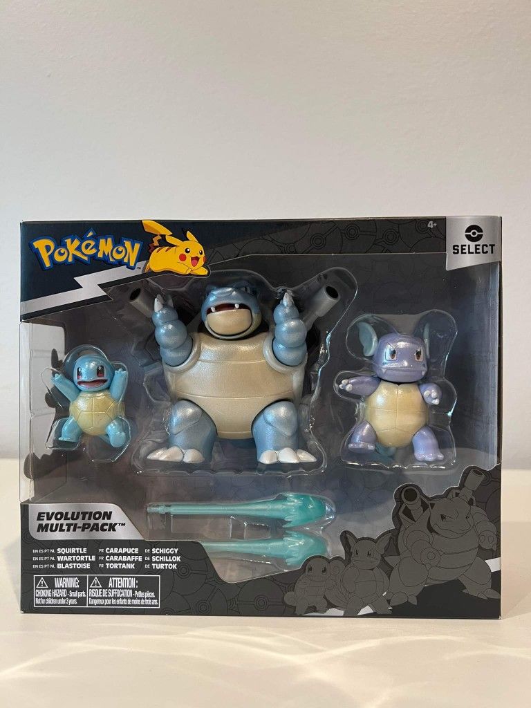 Pokemon Select Evolution Action Figure 3-Pack - Squirtle, Wartotle, Blastoise