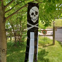 Skull and Bones Pirate Windsock New Wind Sock