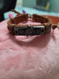 leather turtle bracelet for men or women 