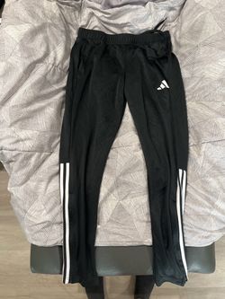 Adidas Black Track Pants with White Stripes
