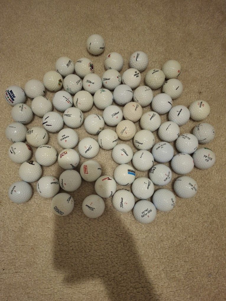 64 Golf Balls, Titleist, MaxFlite, More