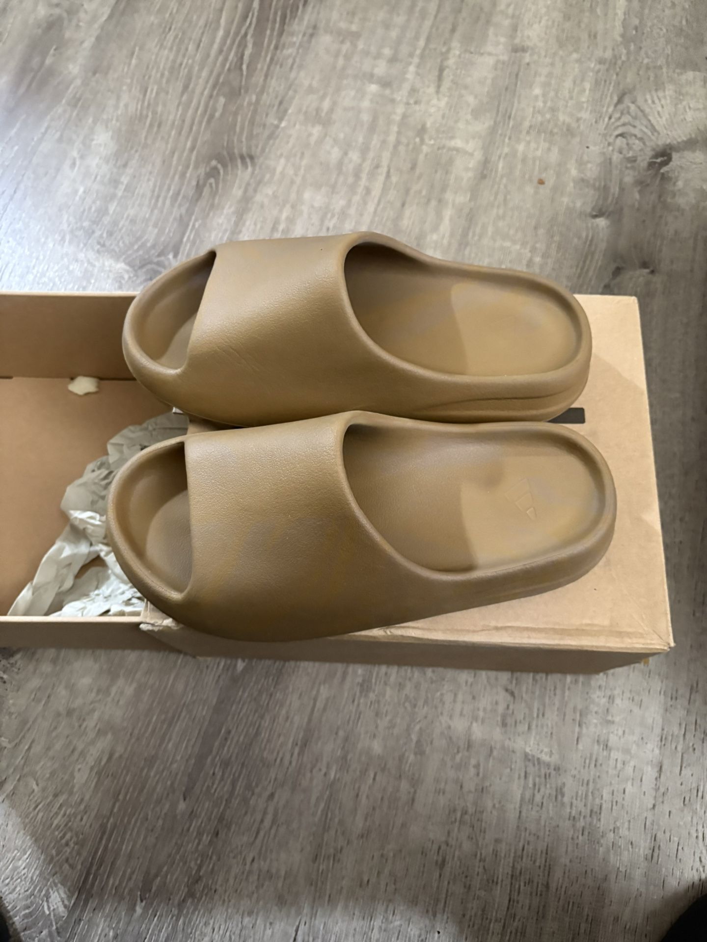 Ochre Yeezy Slides