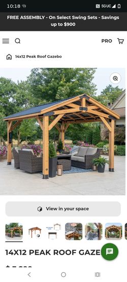 14x12 Peak Roof Gazebo