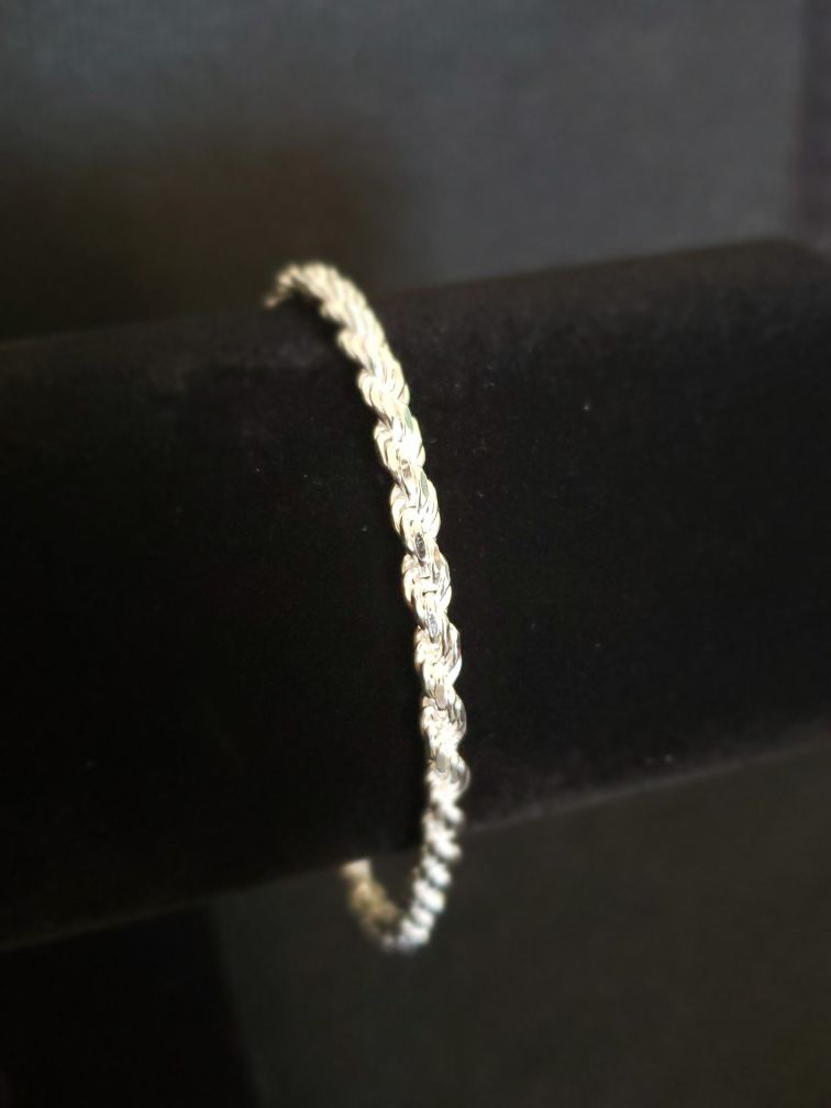Sterling Silver Bracelet 8 inches 4mm