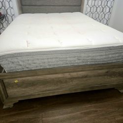Queen BED Frame, Mattress box and mattress