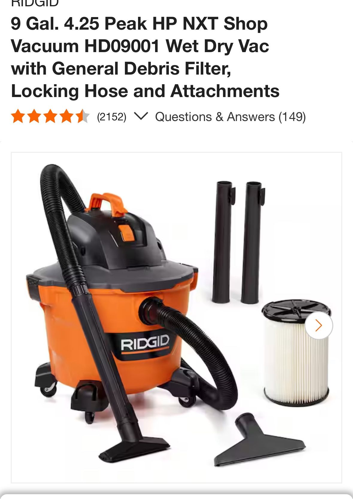 Rigid Shop Vac