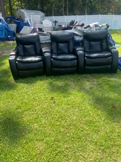 Three-piece theater seating recliners (read description for more details)