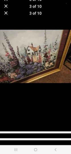 REDUCED TO $50.00...MUST GO

Absolutely stunning and large beautifully framed sign picture by artist Glynda Turley and it is called Cottage Garden..