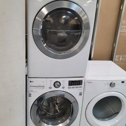 LG Front Loading Washer And Stackable Gas Dryer Set 