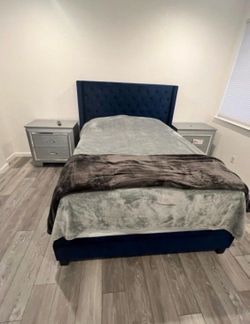 Bedroom set , nightstand and dresser, also bed headboard and frame