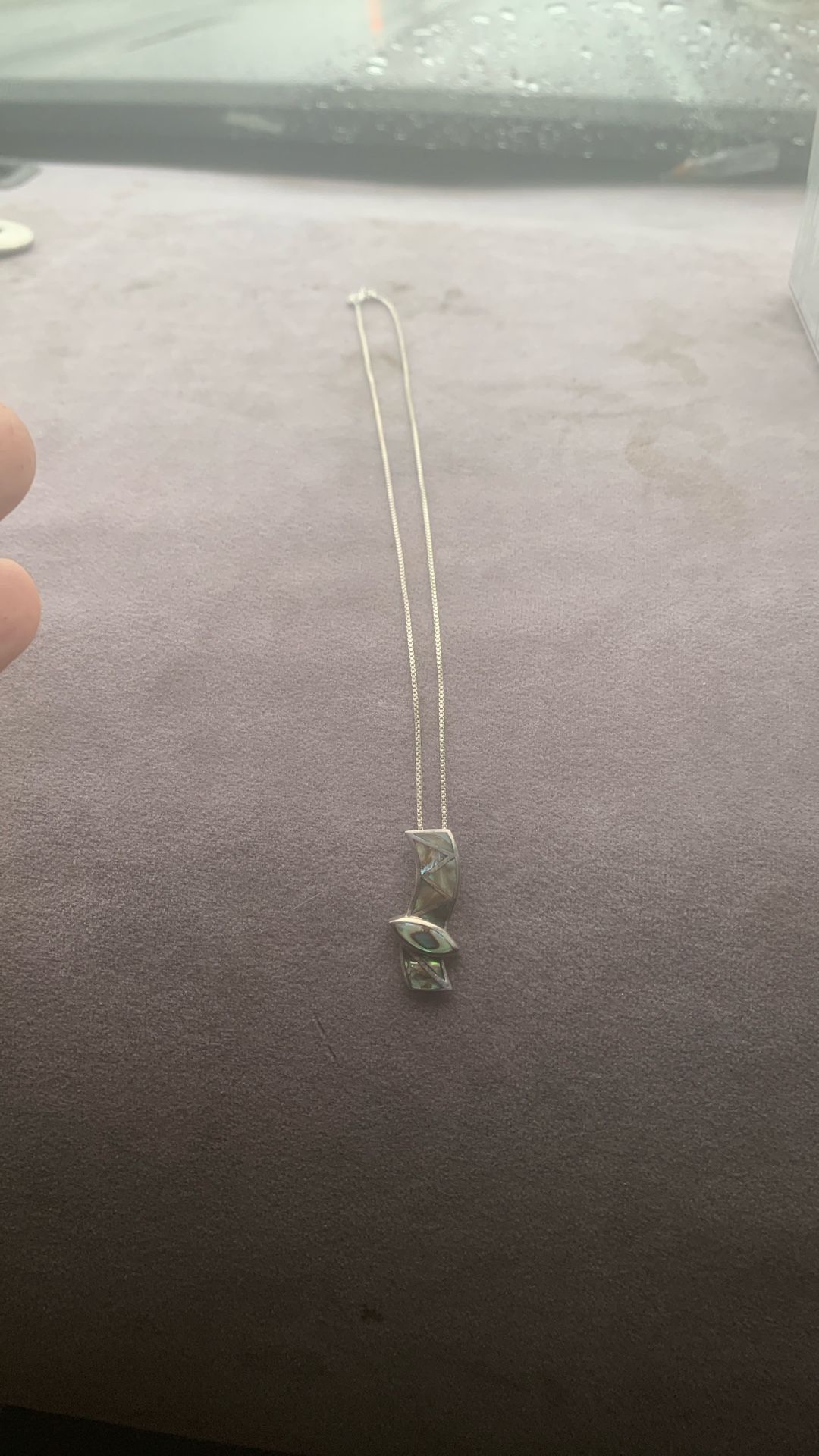 Sterling Silver Necklace With Mother Of Pearl