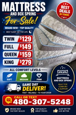 Mattress and Box Spring /twin/full/queen/king .