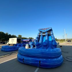 Dual Lane Water Slide With Slip And Slide 