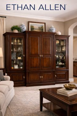 Ethan Allen Solid Wood Wall Unit / Entertainment Center (Luxury)