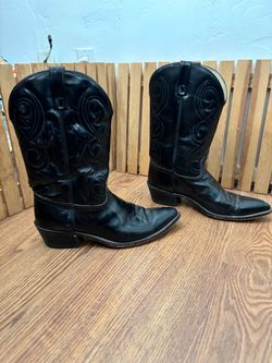 Black Leather Cowboy Boot