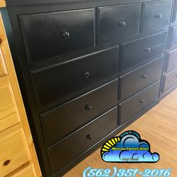 Nine Drawer Black Pinewood Chest Cajonera Nueva 