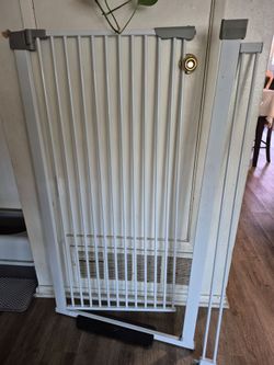 Used Extra Tall Cat Gate Indoor, white
