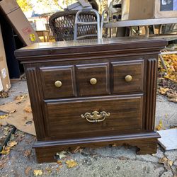 Vintage Wooden Nightstand – Solid & Great for DIY