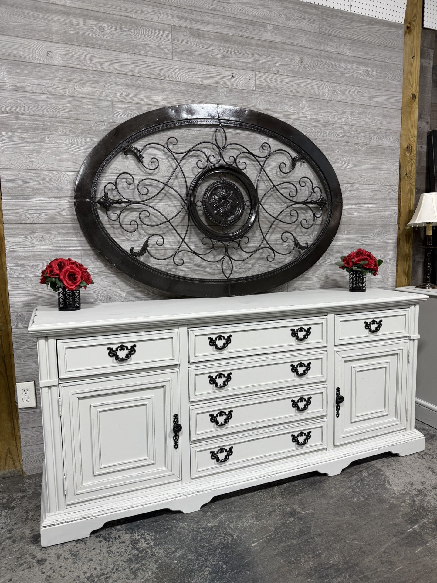LONG Farmhouse DRESSER white distressed “Eden” (other dresser nightstands available)