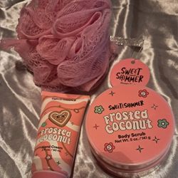 NEW Sweet & Shimmer Frosted Coconut body  set. 