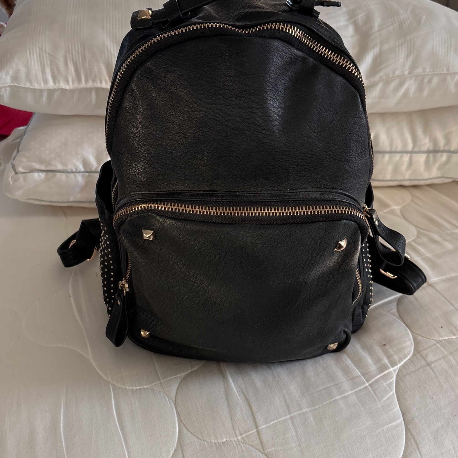 MMS BLACK STUDDED BACKPACK