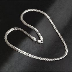 Sterling Silver Plated Necklace Chain 20” 5mm Unisex Necklace Jewellery 