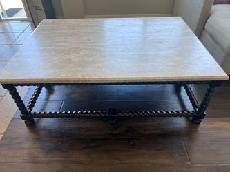 Stone Top Coffee Table with Barley Twist Base