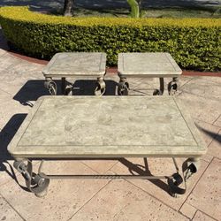 3 Piece Set. Coffee Table And Two Matching End Tables 