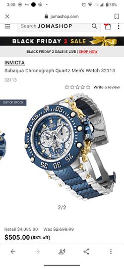 Invicta Subaqua 7 Meteorite Dial Swiss Movmt Watch
