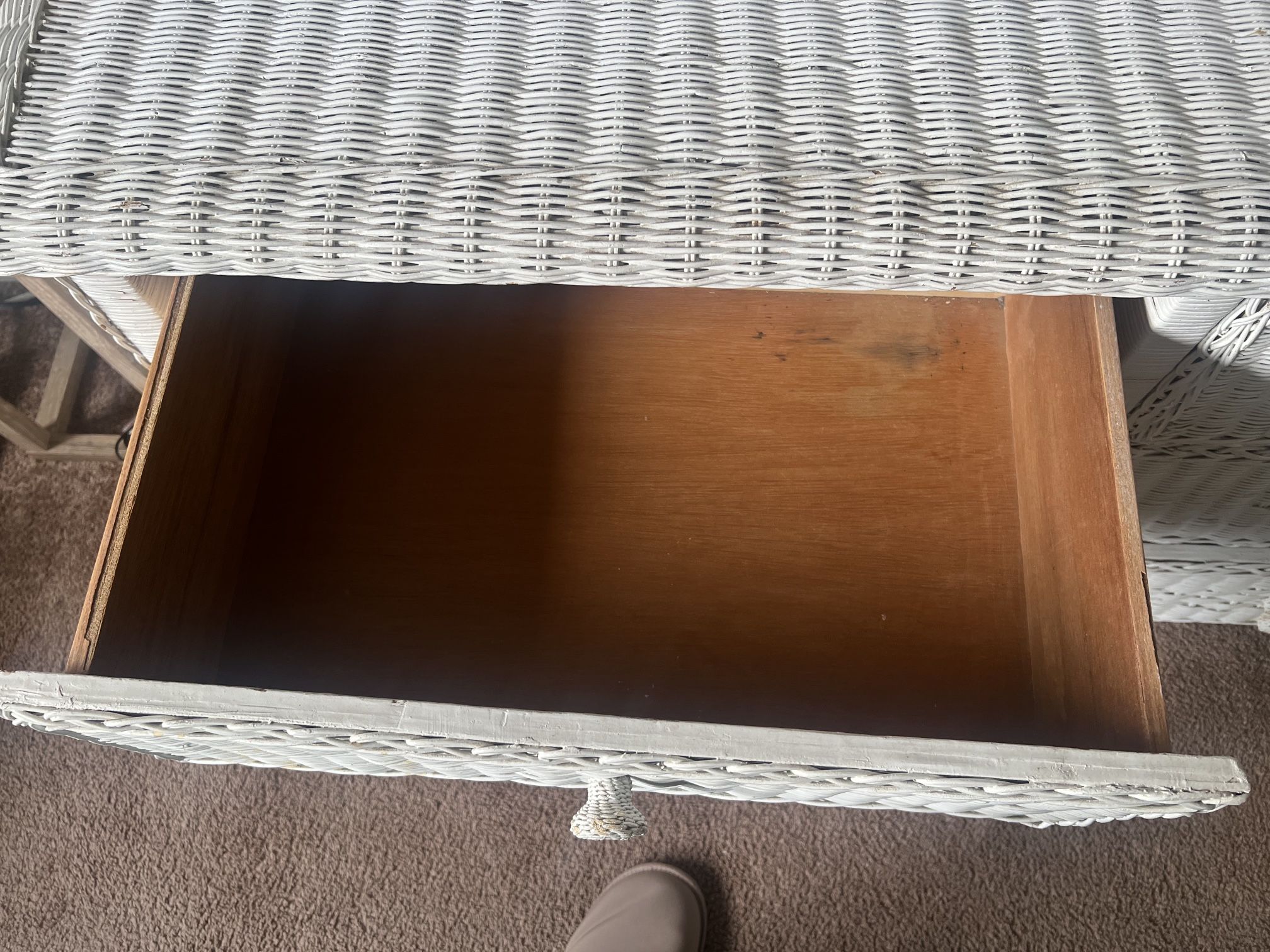 White Wicker Dresser
