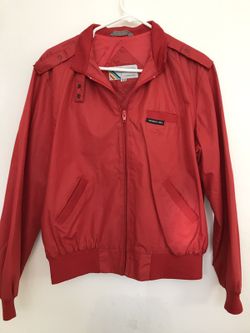 Red MEMEBERS ONLY bomber jacket