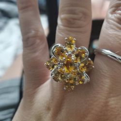 . 925 Silver Citrine Ring
