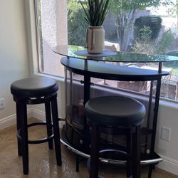 Glass Top Bar And Stools