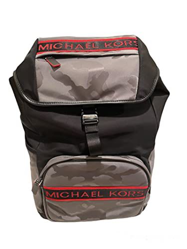 Michael Kors Kent Camo Print Sport Flap Men Backpack (Red)
