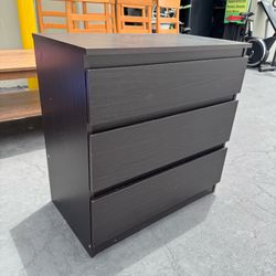IKEA 3 Drawer Chest Dresser Black-brown Good Condition
