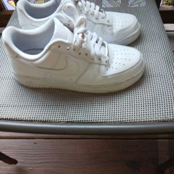Three Separate Pair Of Shoes White Air Force Ones Are Size 8 Black Air Force Ones Are A Size Seven And A Half