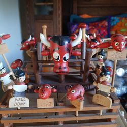 Assorted set of rsre vintage BBQ picks napkin holder