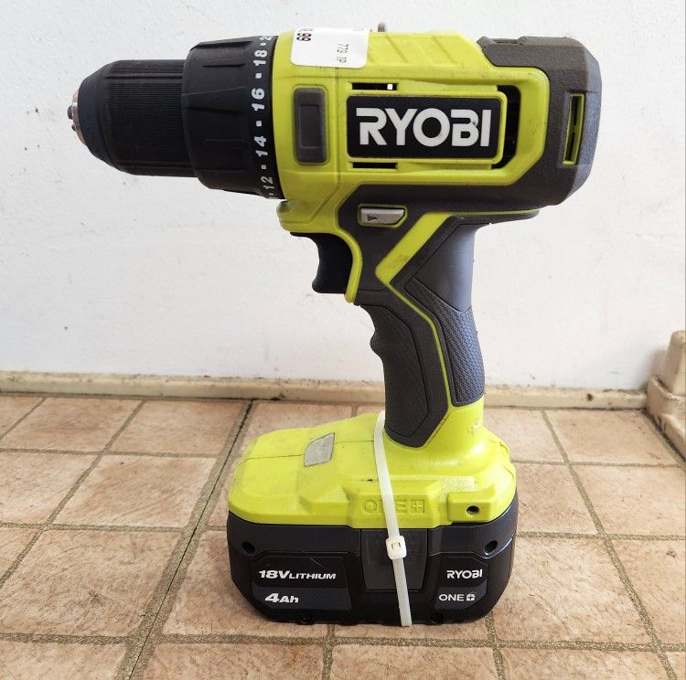 Ryobi Drill Used With Battery PCL206
