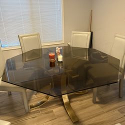 Glass Dining Room Table 64” Across 