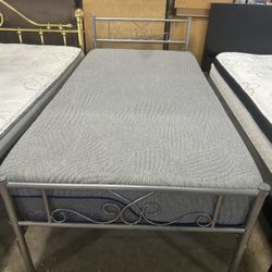 Twin Size Mattress, Memory, Firm, Free Delivery And Bed 